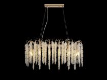 IL32858  Wisteria Oval Pendant 12 Light French Gold